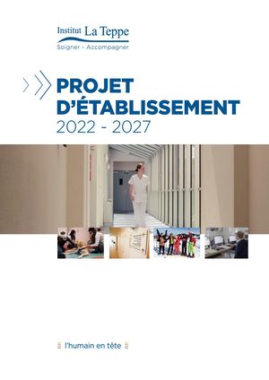 Projet d'Etablissement Institut la Teppe - 2022/2027
