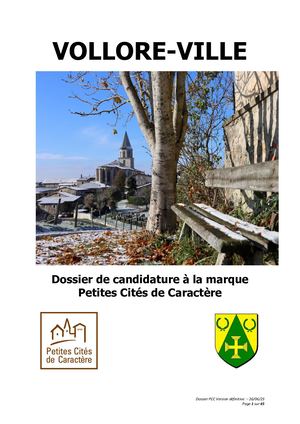 Dossier De Candidature Vollore ville à petite cité de caractère 2023