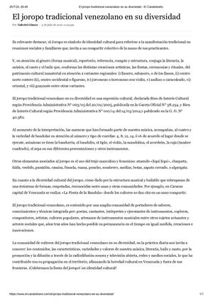 El joropo tradicional venezolano en su diversidad. Diario: El Carabobeño