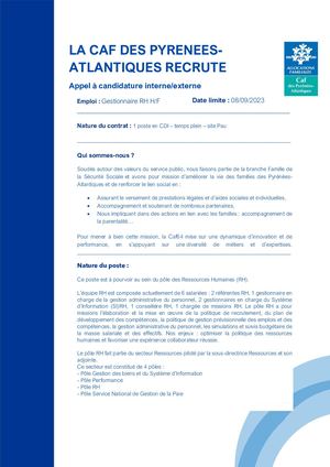 Appel à Candidatures Gestionnaire Rh Cdi 09 2023