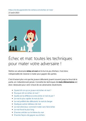 Echec et mat