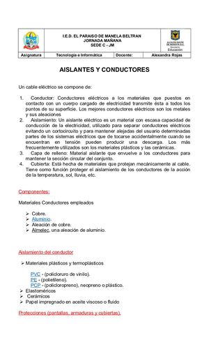 Taller De Aislantes Y Conductores