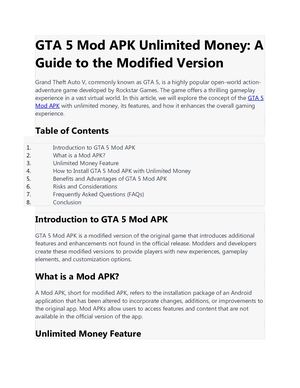 Gta 5 Mod Apk Unlimited Money