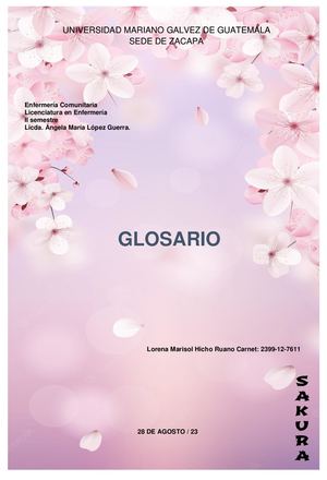 Glosario De Enfermeria Comunitaria