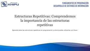 S28 Estructuras Repetitivas Comprendemos La Importancia De Las Estructuras Repetitivas