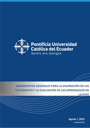 Valoración de la persona de la PUCE
