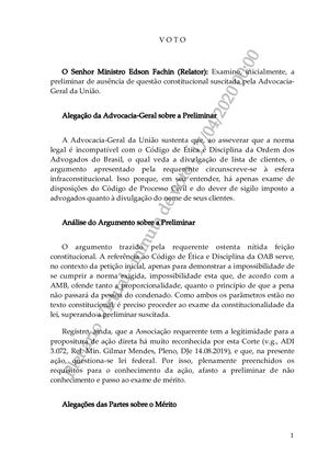 Fachin Votou Contra Liberar Magistrados A Atuarem Em Processos De Clientes De Escritórios De Advocacia No Qual Trabalhem Seus Parentes