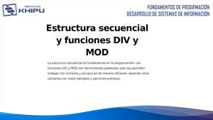 S18 Estructura Secuencial Y Funciones Div Y Mod
