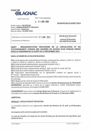 chemin des Ramiers du 31 août au  15 décembre