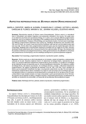 Aspectos Reproductivos De Schinus Areira L.