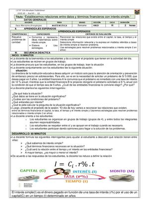 Sesion 01 Interés Simple 3°