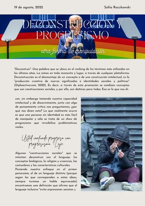 Deconstrucción y Progresismo