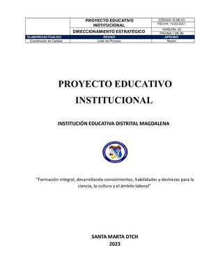 Proyecto Educativo Institucional 2023