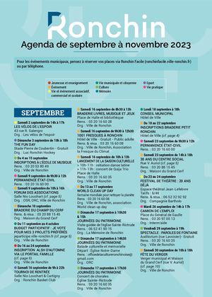 Ronchin Magazine n°116 - Agenda