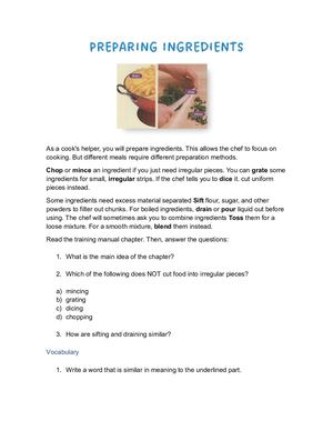 Reading Action Verbs