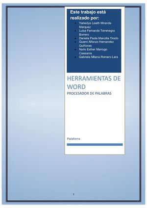 Tabla De Contenido Word