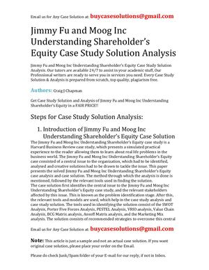 Jimmy Fu And Moog Inc Understanding Shareholder's Equity Case Study Solution Analysis