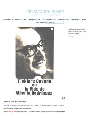 RUBEN ALBERTO BENEGAS: Alberto Rodríguez – Revista Folklore