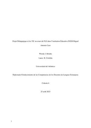 PROPOSITION PÉDAGOGIQUE