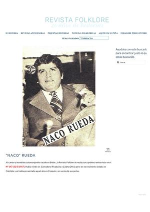 RUBEN ALBERTO BENEGAS: “Naco” Rueda – Revista Folklore