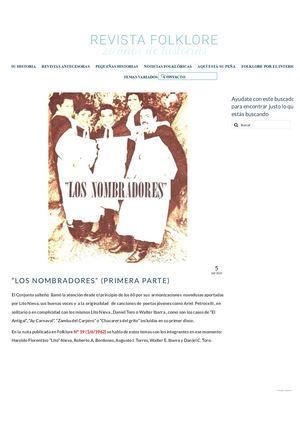 RUBEN ALBERTO BENEGAS: “Los Nombradores” (Primera Parte) – Revista Folklore