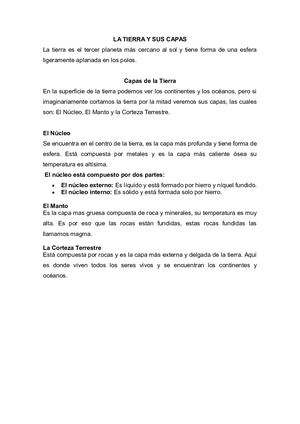 Las capas de la tierra