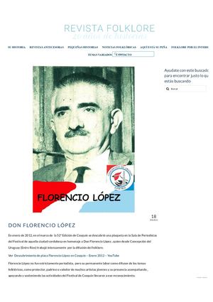 RUBEN ALBERTO BENEGAS: Don Florencio López – Revista Folklore