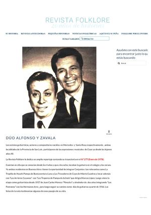RUBEN ALBERTO BENEGAS: Dúo Alfonso Y Zavala – Revista Folklore