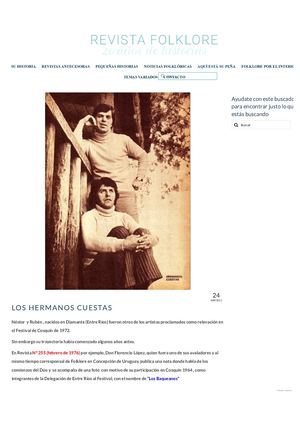 RUBEN ALBERTO BENEGAS: Los Hermanos Cuestas – Revista Folklore