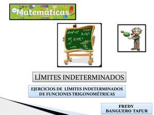 Limites Indeterminados De Las Funciones Trigonométricas Ejercicios