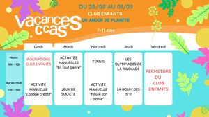 Emploi Du Temps 7 11ans Du 28 Aout Au 01 Septembre 2023