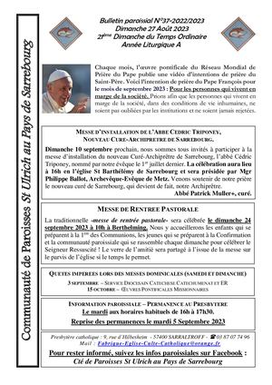 Bulletin Paroissial 37 2022 2023