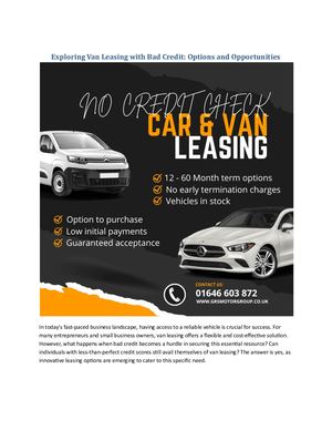 Van Leasing With Bad Credit