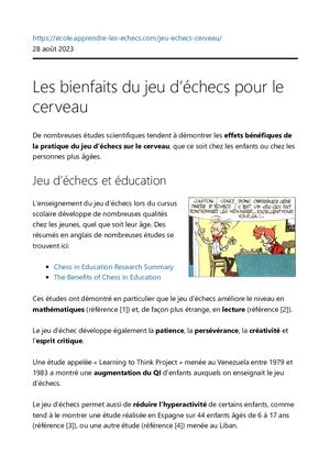 Les bienfaits du jeu d'échecs sur le cerveau