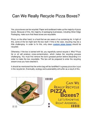 Can We Really Recycle Pizza Boxes