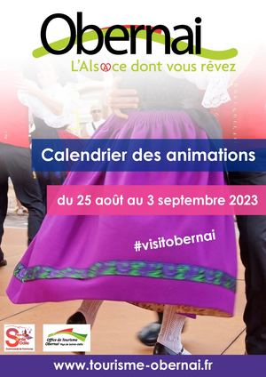 Calendrier des animations du 25 août au 3 septembre 2023