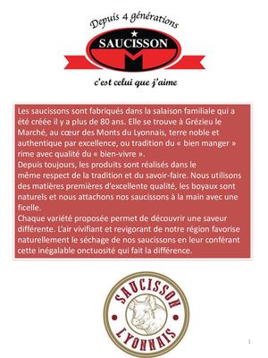 Catalogue saucissons Lyonnais