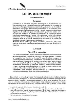 Dialnet Las Ticen La Educacion