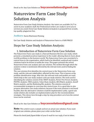 Natureview Farm Case Study Solution Analysis