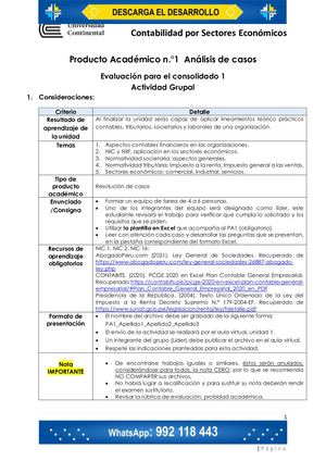 Contabilidad De Costos Por Sectores Económicos PA 1