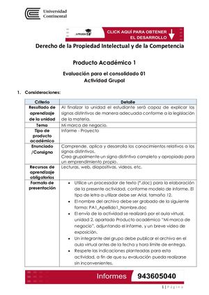 Derecho De La Propiedad Intelectual Y De La Competencia P.A 1