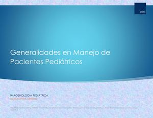 Manejo de Paciente Pediátrico en Radiologia