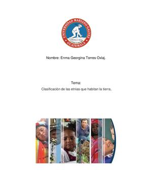 Clasificación De Las Etnias Que Habitan La Tierra,