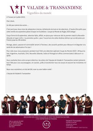 Sélection Valade et Transandine Coupe du Monde de Rugby 2023