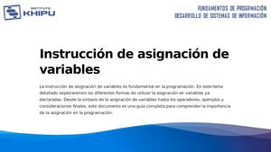 S4 Instruccion De Asignacion De Variables