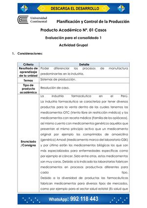Planificación Y Control De La Producción PA1