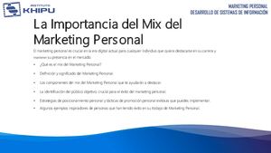 S5 Importancia Del Mix Del Marketing Personal