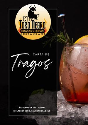 Carta De Tragos Del Toro Negro Restaurant