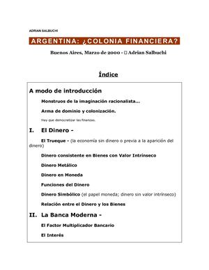 ARGENTINA: ¿COLONIA FINANCIERA?