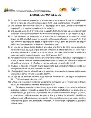 Guia De Ejercicions Unidad Iii Refractometria Docx